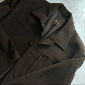 Cole Haan Dark Brown Wool Cashmere Coat Men’s XL